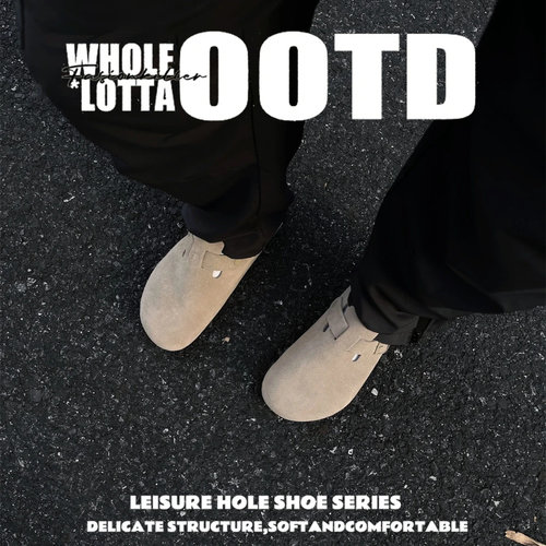 NewRockStarChoppa 夏季勃肯拖鞋男款外穿情侣休闲反毛包头拖凉拖