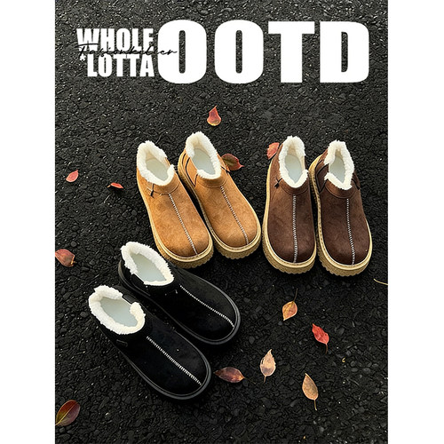 NewRockStarChoppa 加绒加厚勃肯棉鞋男款冬季保暖防寒厚底雪地靴