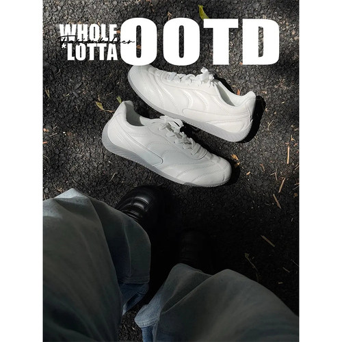 NewRockstarChoppa 纯色复古德训鞋男款秋冬学生运动休闲赛车板鞋