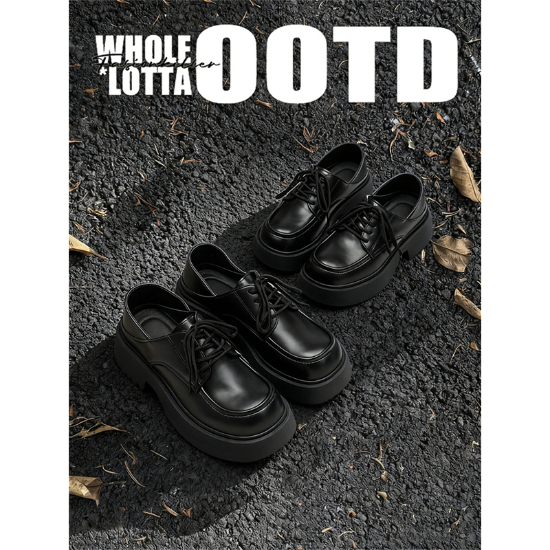 NewRockStarChoppa 顶男CleanFIt大头德比鞋秋冬厚底情侣休闲皮鞋