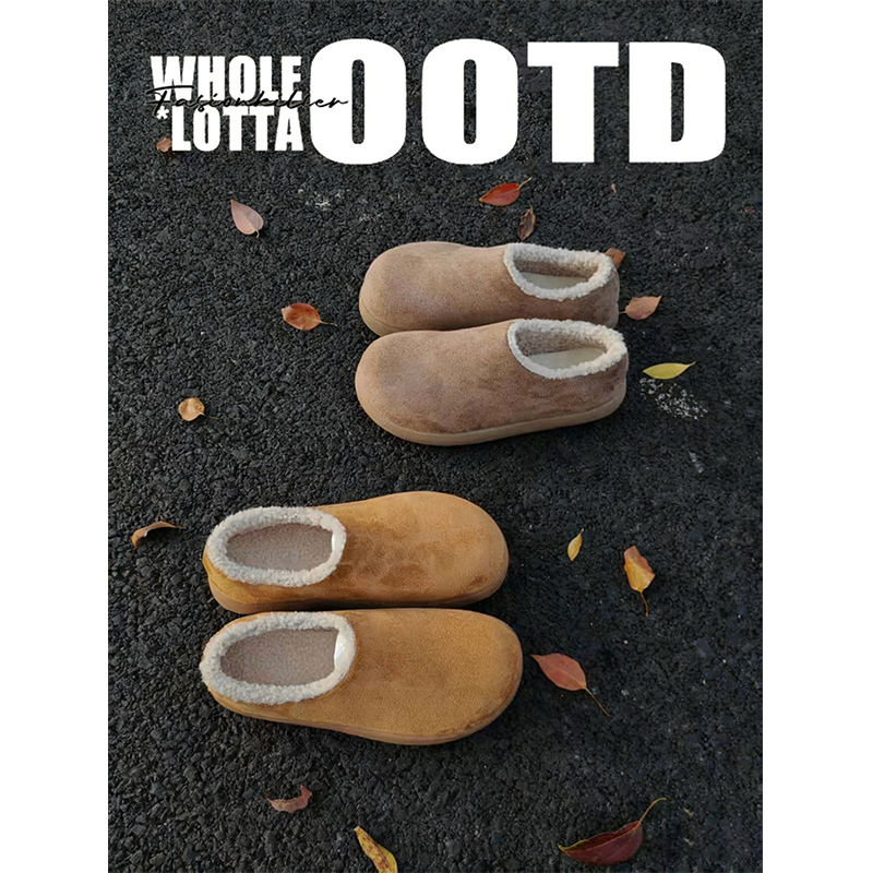 NewRockstarChoppa 大土豆勃肯棉鞋男冬季加绒保暖厚底包头穆勒鞋