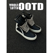 RO倒三角 高帮鞋 男款 NewRockstarChoppa 秋冬侧拉链暗黑休闲板鞋