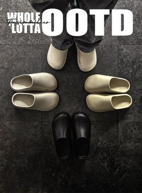 NewRockstarChoppa极简Cleanfit勃肯包头拖鞋男EVA防滑德比洞洞鞋