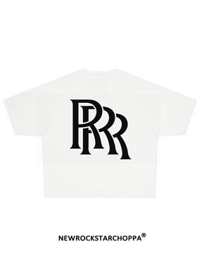 NewRockStarChoppa美式街头“RRR”300g纯棉t恤男款潮流嘻哈短袖