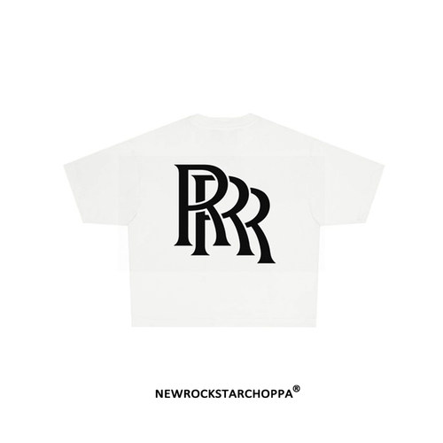 NewRockStarChoppa美式街头“RRR”300g纯棉t恤男款潮流嘻哈短袖