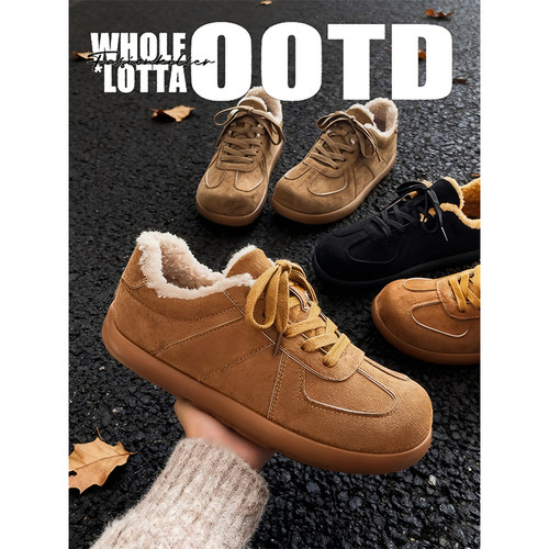 NewRockstarChoppa 加绒保暖复古勃肯鞋男款冬季百搭加厚抗寒棉鞋