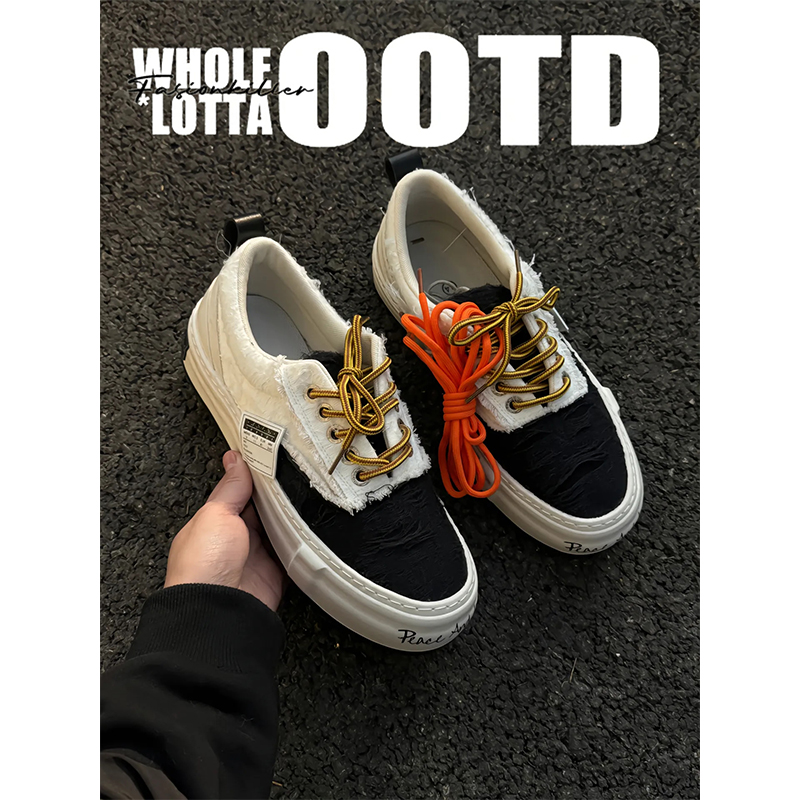 NewRockstarChoppa 低帮厚底帆布板鞋男秋冬运动休闲百搭情侣潮鞋