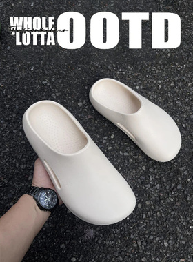 NewRockstarchoppa夏季男款EVA勃肯包头鞋Cleanfit德比洞洞半拖鞋