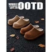 NewRockstarChoppa 一脚蹬外穿棉鞋 加绒保暖增高勃肯棉拖鞋 男冬季