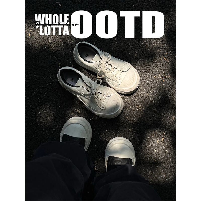 NewRockstarChoppa 弯刀系列厚底增高板鞋男款秋冬百搭做旧休闲鞋