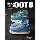 NewRockStarChoppa 加绒保暖棉鞋 户外防寒羽绒面包雪地靴男款 冬季