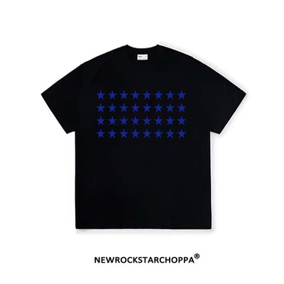 NewRockStarChoppa夏季重磅300g潮流美式街头BOXY印花纯棉T恤男款