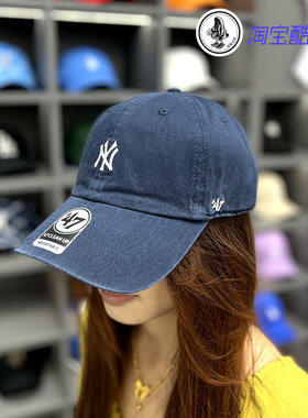 47Brand复古水洗做旧软顶棒球帽可调节小标洋基LA男女mlb鸭舌帽