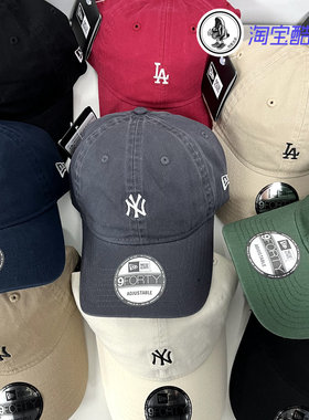 韩国New Era纽亦华940炭灰色MLB小标软顶棒球帽洋基LA男女帽子