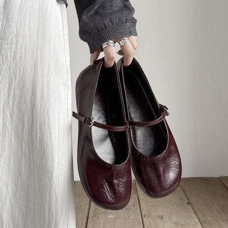 l'avance头层牛皮显瘦小皮鞋2026款女法式复古平底百搭通勤单鞋子,女鞋,深口单鞋,淘宝优惠券,粉丝福利购,淘宝优惠卷