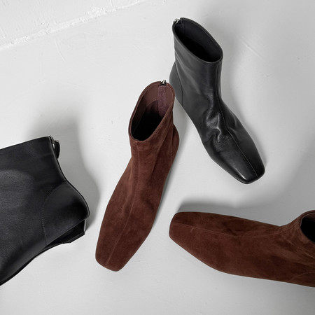 l'avance真皮 25法式复古女2.5cm时髦精瘦瘦靴及踝靴极简羊皮短靴