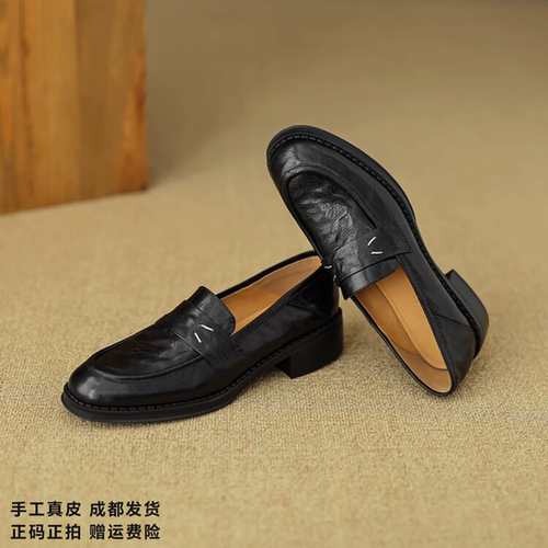 L'avance羊皮乐福鞋2026秋高品质女鞋巨舒适纯皮单鞋可可系小皮鞋