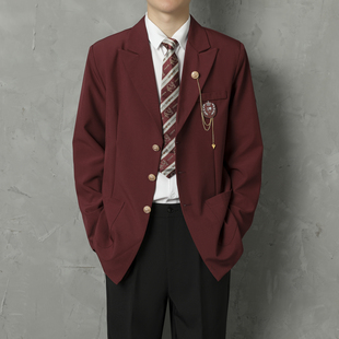 西服套装男生春秋穿搭轻熟风商务正装休闲西装外套搭配高级感痞帅