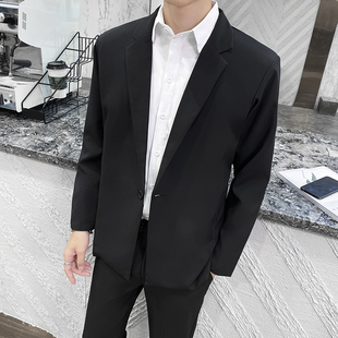 男士西服套装秋季商务休闲外套男帅气韩版修身潮流小西装一套搭配