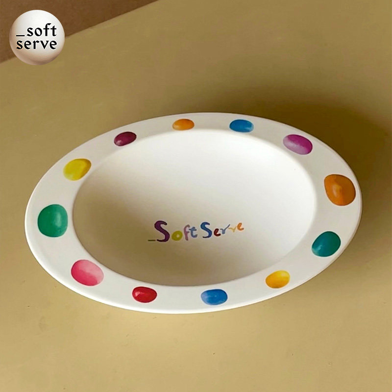 SoftServe柔软供应 彩色糖豆 竹纤维蛋碗麦片碗餐盘 儿童餐具