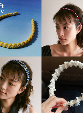 SoftServe柔软供应 sorbet 丝绒棋盘格 螺旋意面发箍