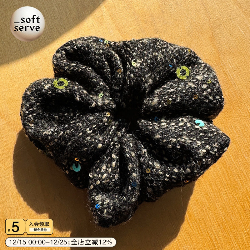 SoftServe花呢闪片大肠发圈头饰