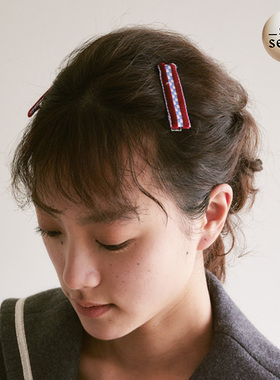 SoftServe柔软供应 sorbet 丝绒棋盘格 发卡发夹