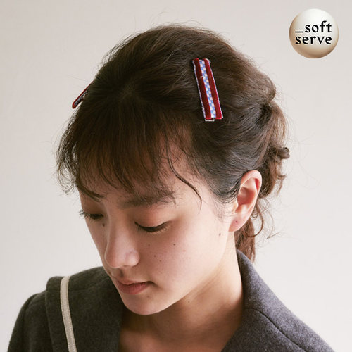 SoftServe丝绒棋盘格发卡