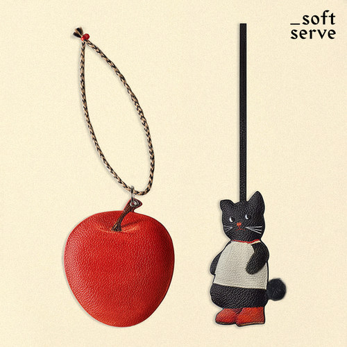 SoftServe柔软供应皮质小猫挂件