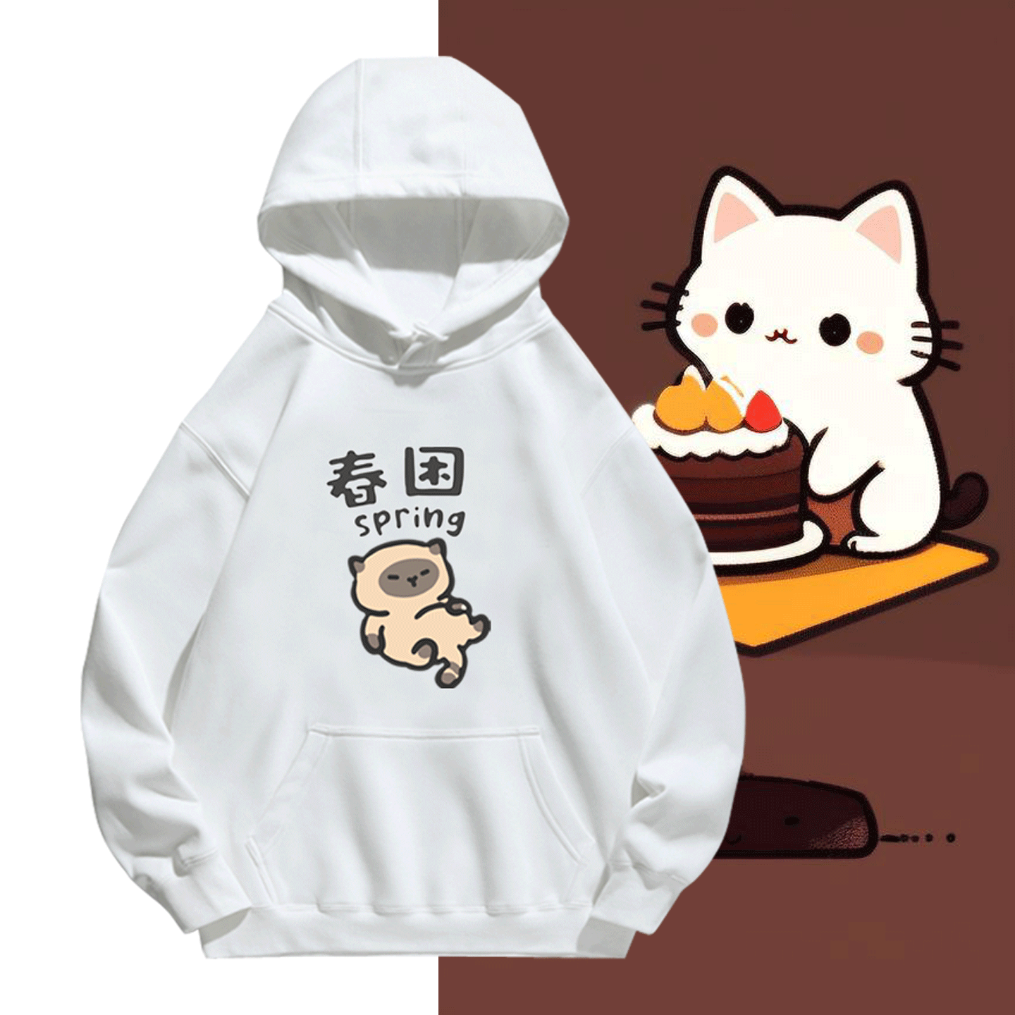 情侣可定制秋冬连帽衫带帽卫衣