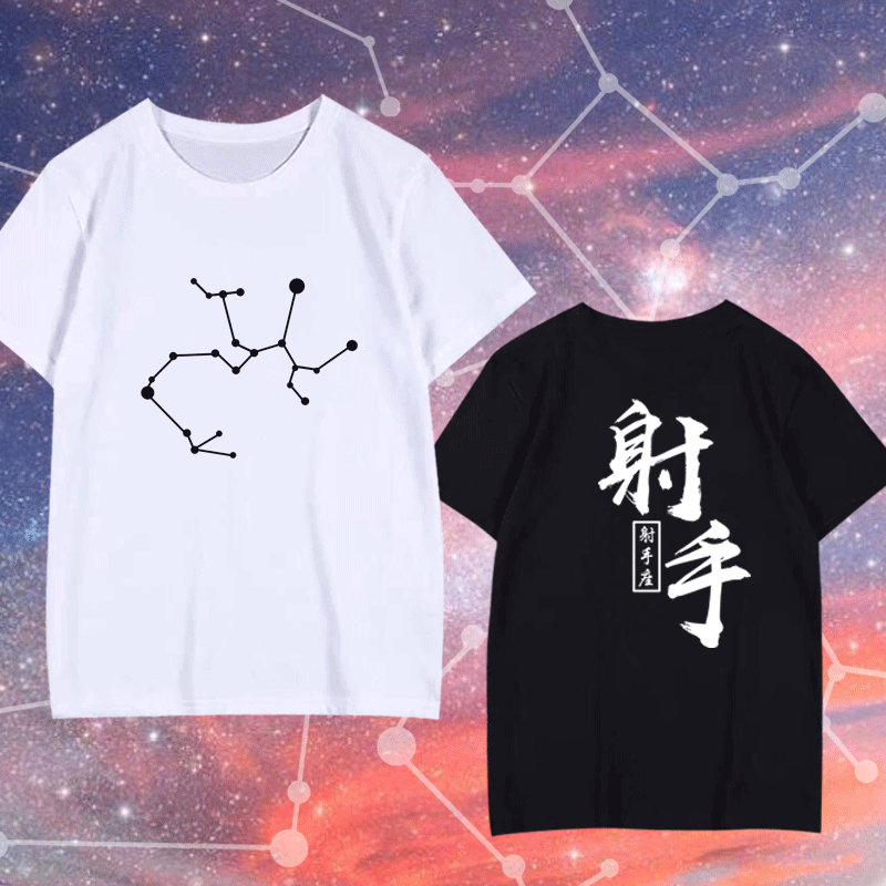十二星座短袖T恤衫男女射手水瓶天秤金牛处女座周边上衣服半截袖