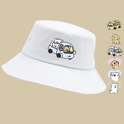 马尔济斯线条小狗卡通联名渔夫帽