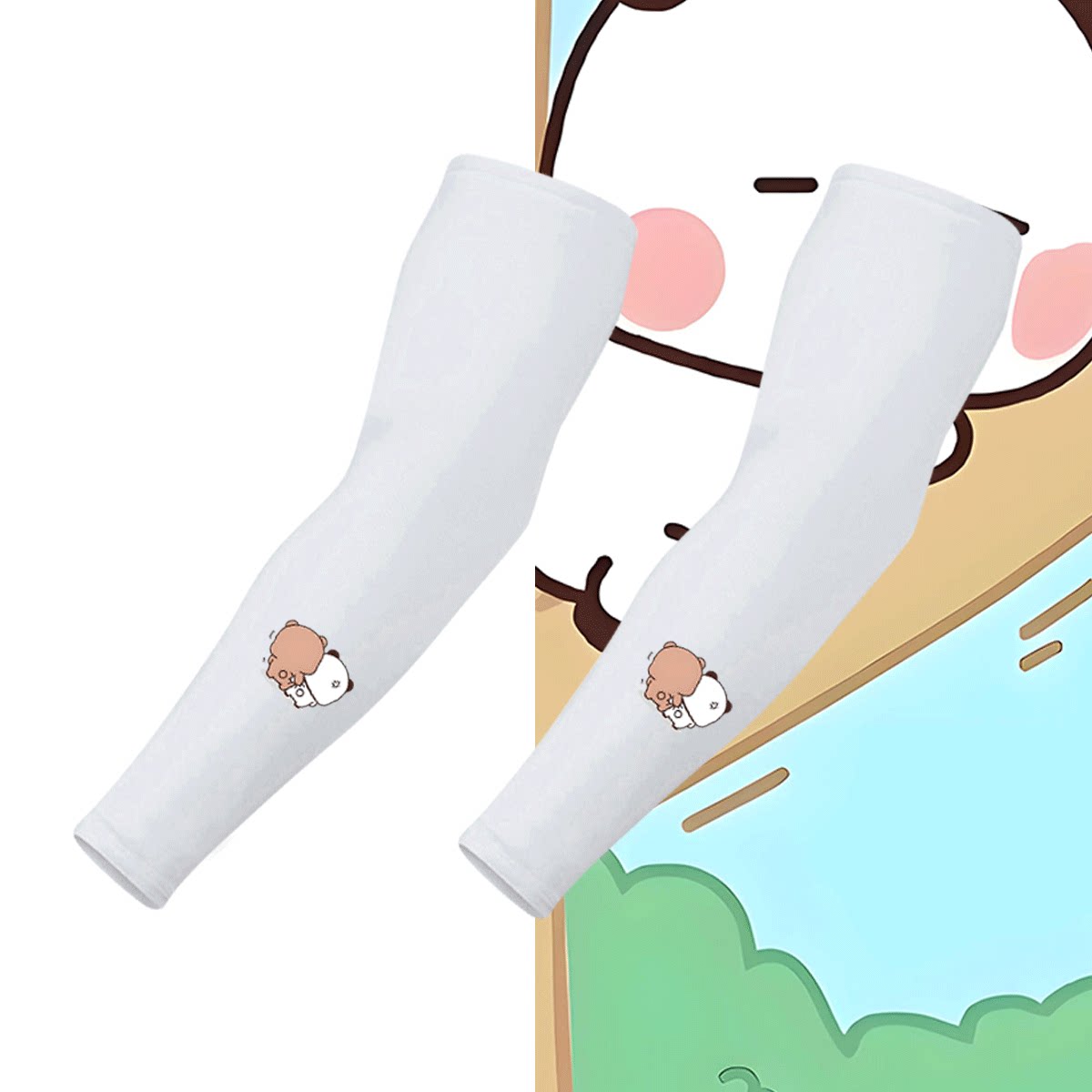 布布一二卡通可爱图案冰丝冰袖