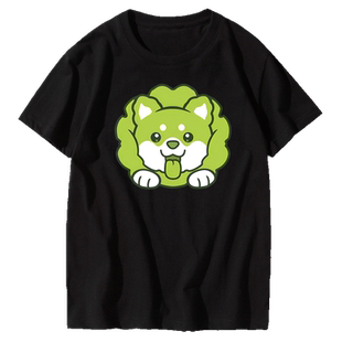日系动漫同款朋吉蔬菜精灵白菜狗周边休闲男女定制半袖T恤衫短袖