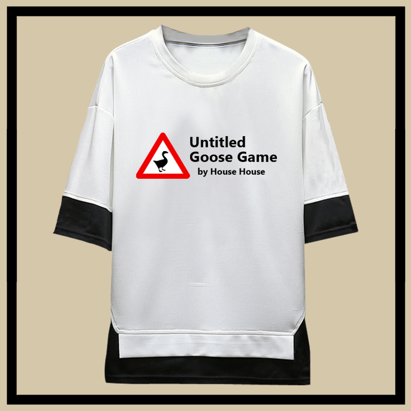 无名之鹅steam游戏未命名的鹅周边短袖T恤男女定制纯棉半袖假两件