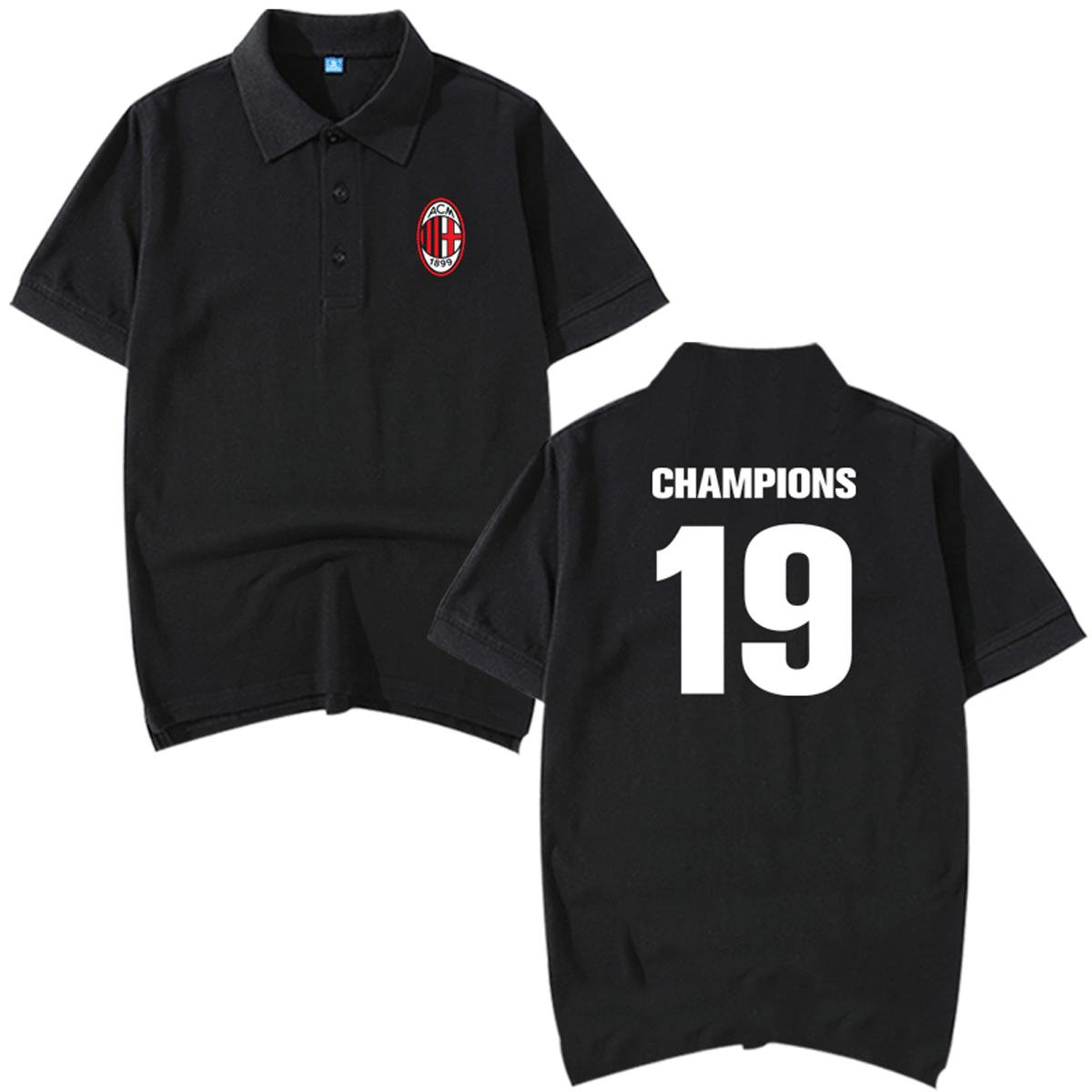 ac米兰队2022意甲夺冠19冠纪念伊布男女休闲定制短袖t恤衫polo衫