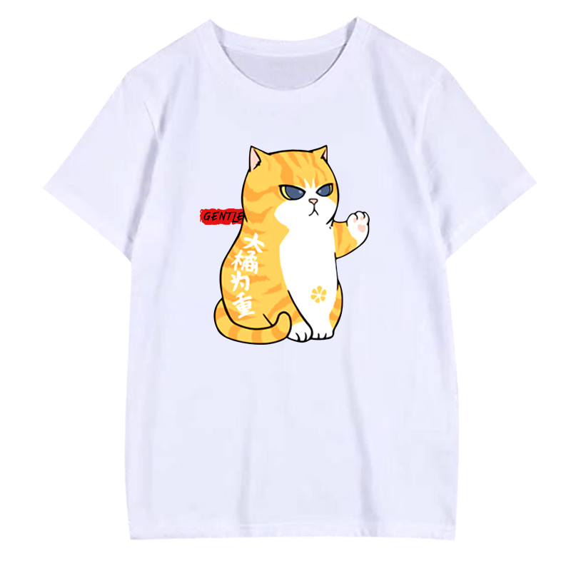 潮半袖猫咪日系t恤衫