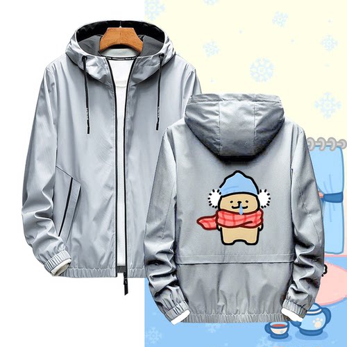 情侣可定制秋冬连帽夹克服外套