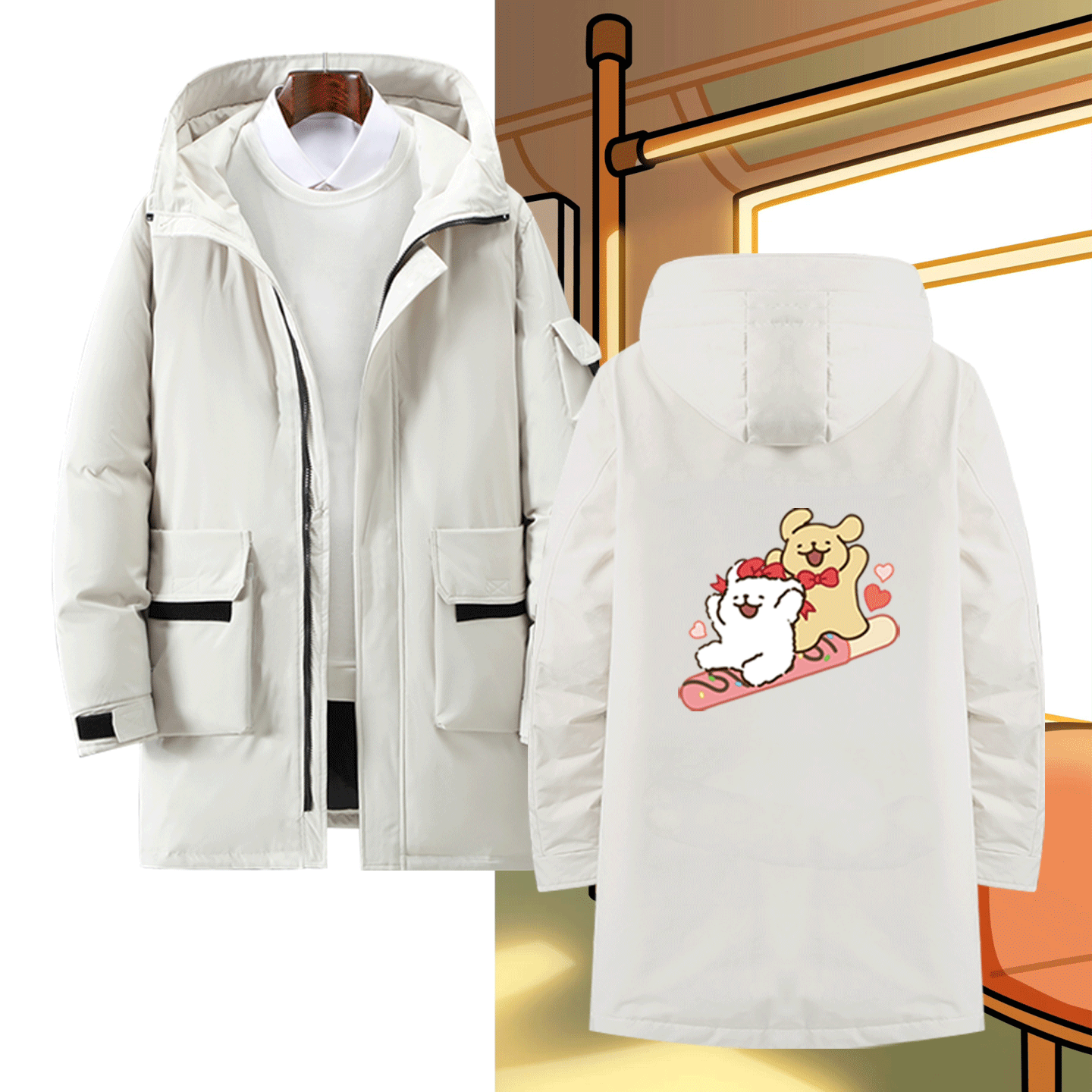 男女二次元休闲百搭可定制羽绒服