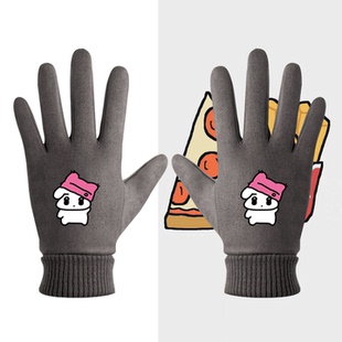 金玟庭金男女情侣保暖分指手套定制冬天咖喱狗吒aespa卡通二次元