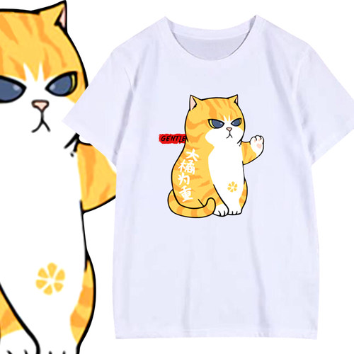 潮半袖猫咪日系t恤衫