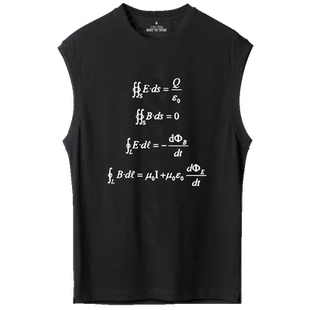 麦克斯韦方程组物理数学公式化学理工学生考试男情侣无袖T恤背心