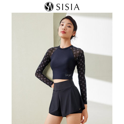 sisia女长袖分体泳衣温泉度假