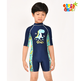 sisia2025新款 儿童泳衣男童夏中大童卡通连体泳衣沙滩温泉游泳装