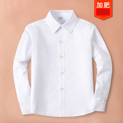 男童加绒白衬衫胖童加肥加大校服