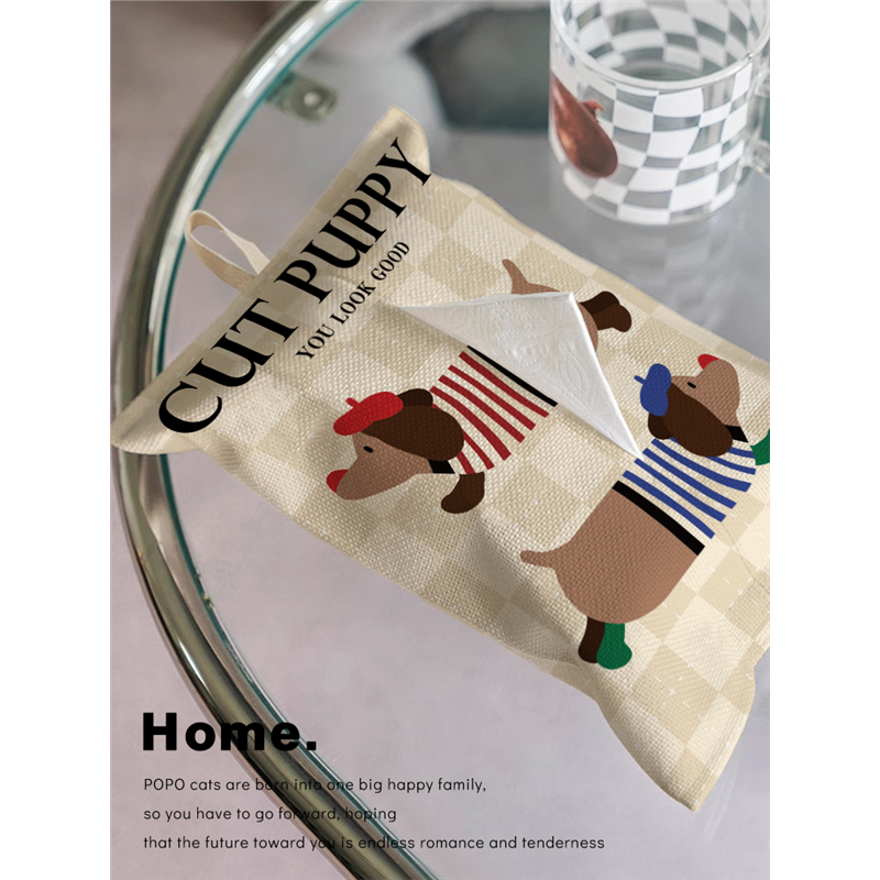 原创腊肠狗布艺抽纸袋多功