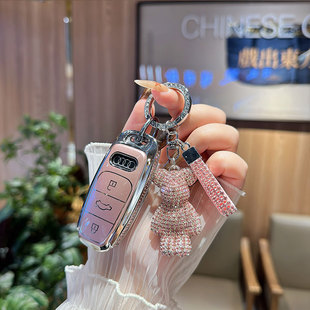 A4L Q5L A8Q7Q3镶钻A5Q6轻奢壳车扣包女 A3L 适用奥迪钥匙套新A6L