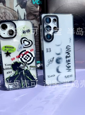 RJINHIT JIMIN纹身图案手机壳适用苹果17promax 16 15pro 14 三星s25ultra s24 a55 a56软壳killin'it girl