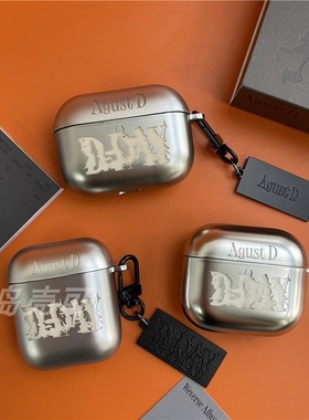 RJINHIT SUGA电镀耳机D-DAY保护套适用于苹果airpods 2 3 airpods pro2 pro3 三星buds 2pro live软壳 AgustD