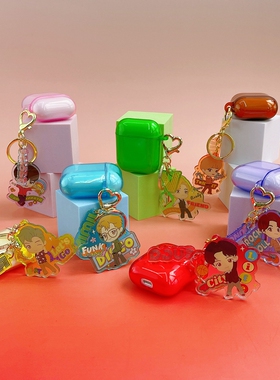 RJINHIT bts防弹少年团渐变亚克力挂件耳机套适用苹果airpods pro 1/2软壳